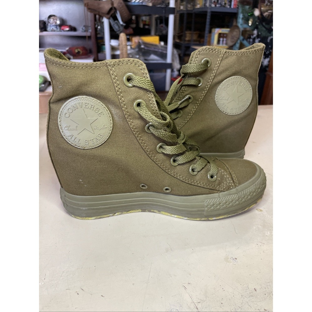 army green high top converse women's READ